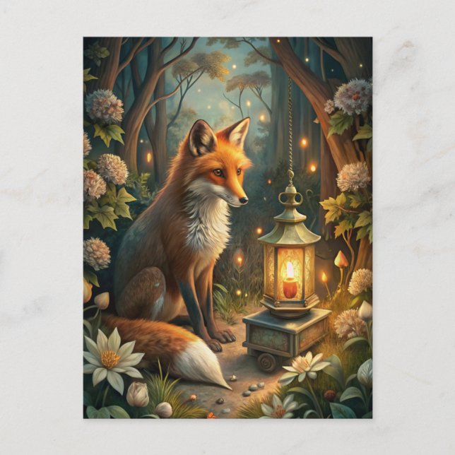 Postal Cute Red Fox (Anverso)