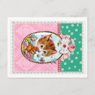 Postal Cute Retro Kitty