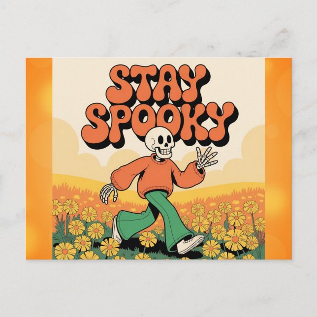 Postal Cute retro Skeleton Stay Spooky Halloween (Anverso)