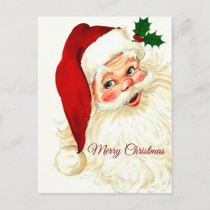 Postal Cute riendo santa vintage