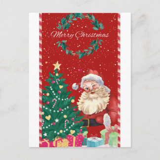Postal 🎄 Cute Santa Claus Christmas Illustration – Festi
