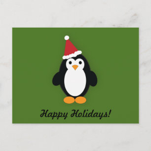 Postal Cute Santa Penguin