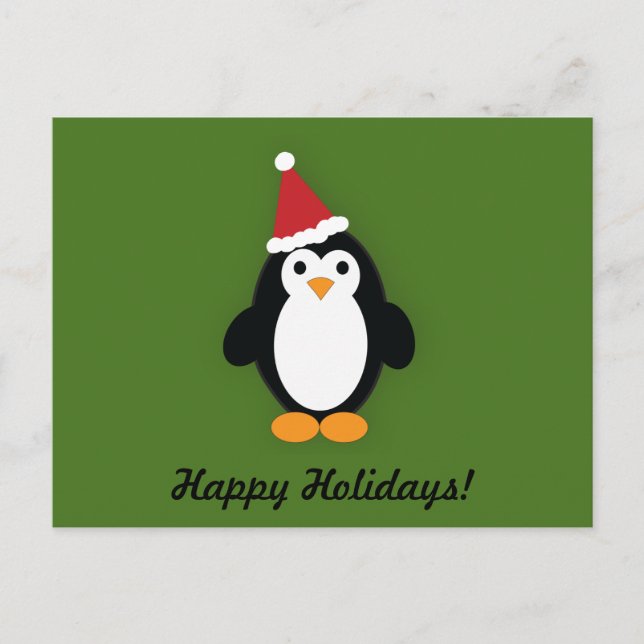 Postal Cute Santa Penguin (Anverso)