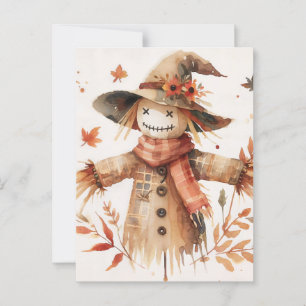 Postal Cute Scarecrow Sonriente