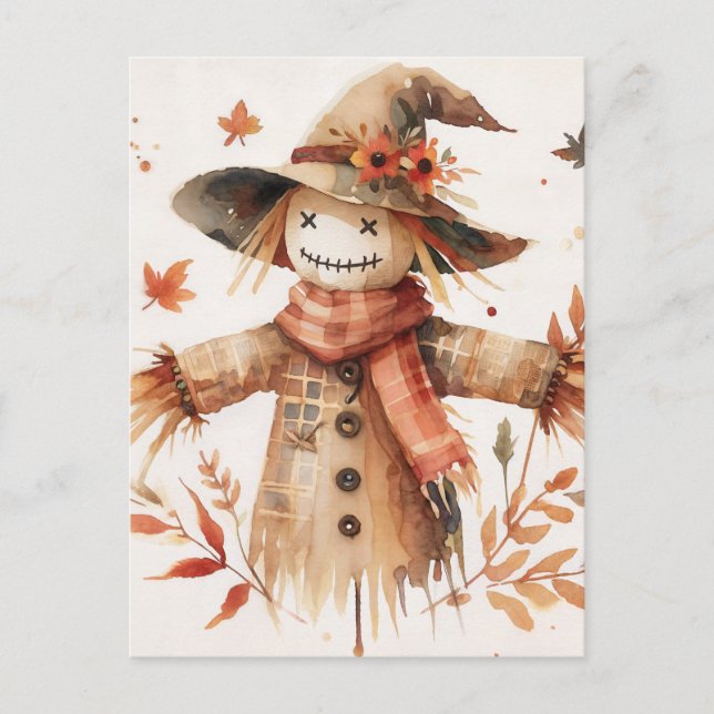 Postal Cute Scarecrow Sonriente (Anverso)