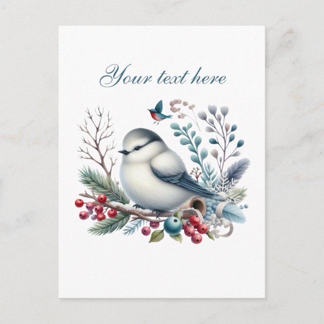 Postal Cute Seasonal Winbird agrega texto (Anverso)