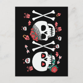 Postal Cute Skully Valloween Valentine XOXO