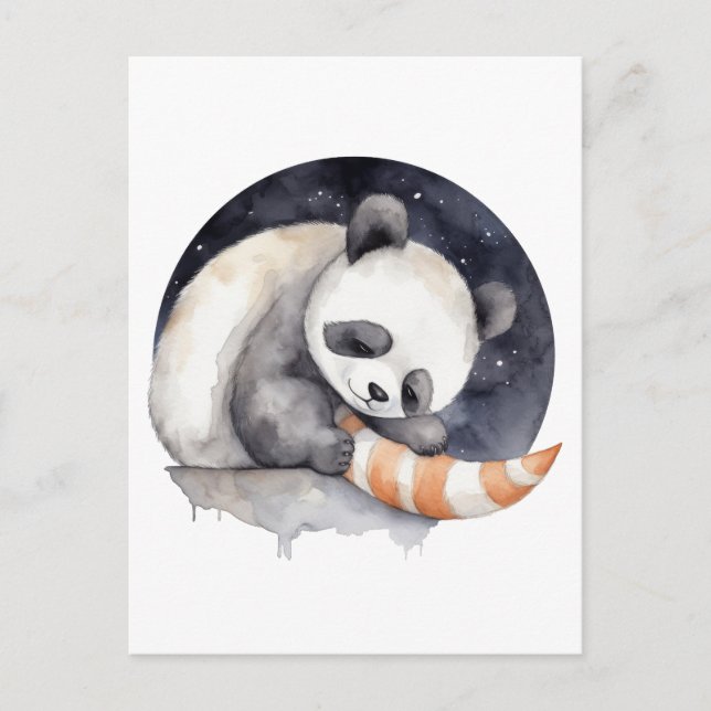 Postal Cute Sleepy Panda (Anverso)