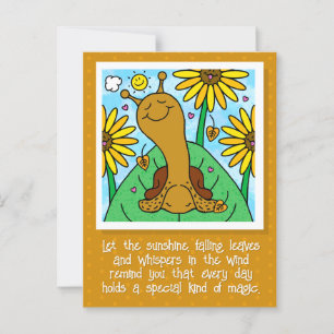 Postal Cute Snail Fall Sunflower Garden Pensando En Ti