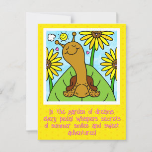 Postal Cute Snail Summer Garden Chat Sobre Usted