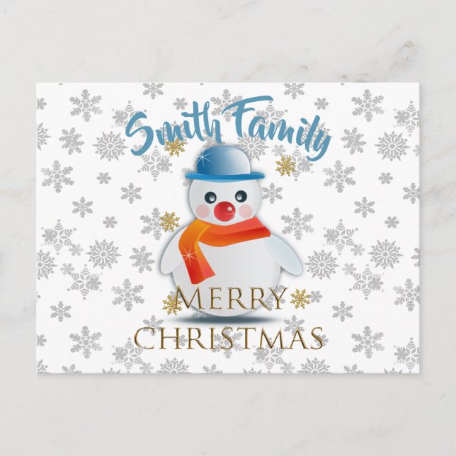 Postal Cute Snowman (Anverso)