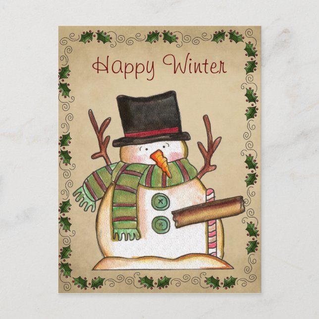 Postal Cute Snowman (Anverso)