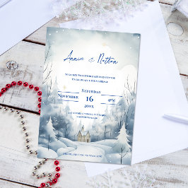 Postal Cute Snowy Landscape Winter Wedding