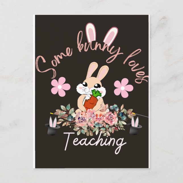 Postal Cute some bunny loves teaching mug (Anverso)