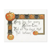 Cute sonriente Jack O Lantern Black Cat