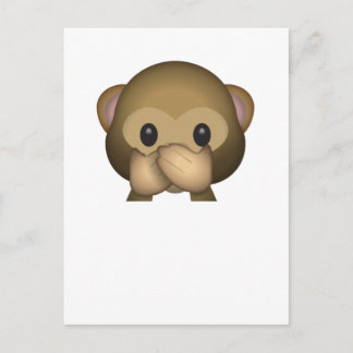 Postal Cute Speak No Evil Monkey Emoji