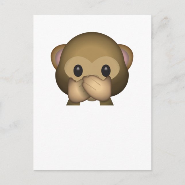 Postal Cute Speak No Evil Monkey Emoji (Anverso)