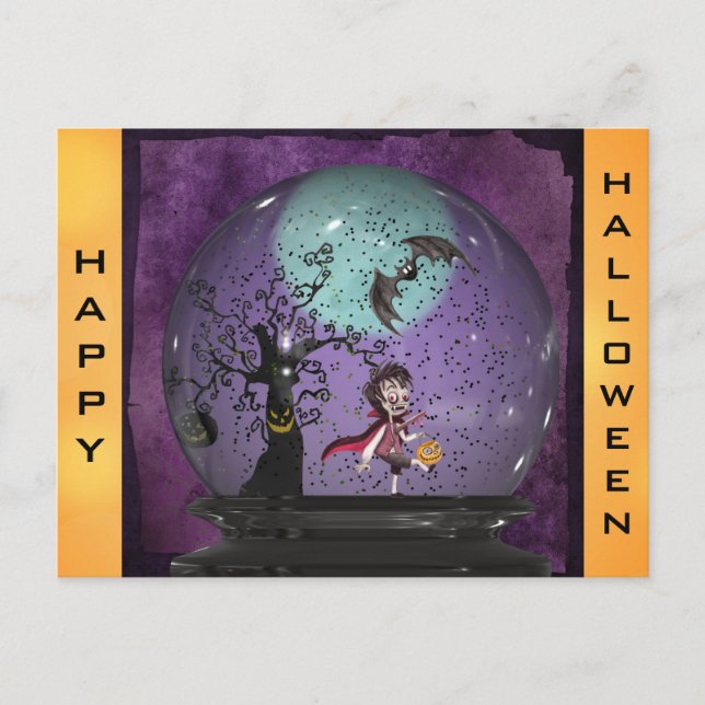 Postal Cute Spooky Gothic Vampire Halloween (Anverso)