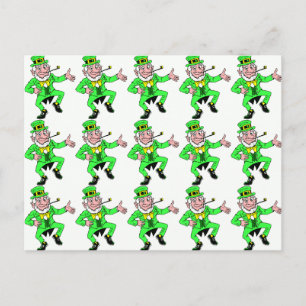 Postal Cute St. Patrick's Day Dancing Leprechaun