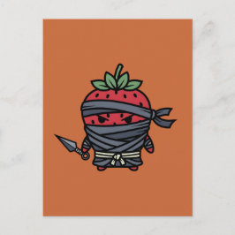 Postal Cute Strawberry Ninja Assassin Japanese Pop Art