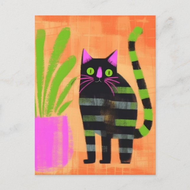 Postal Cute Striped Kitty (Anverso)