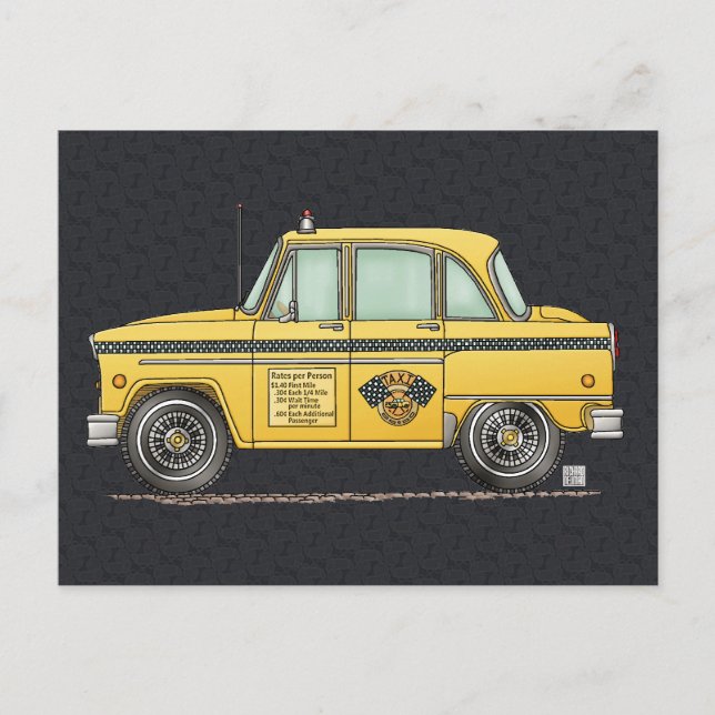 Postal Cute Taxi Cab (Anverso)