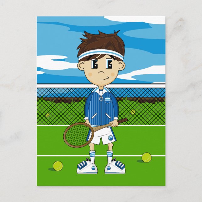 Postal Cute Tennis Boy (Anverso)