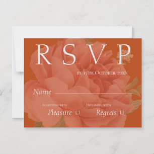 Postal Cute Terracota Boda Floral Blanca RSVP