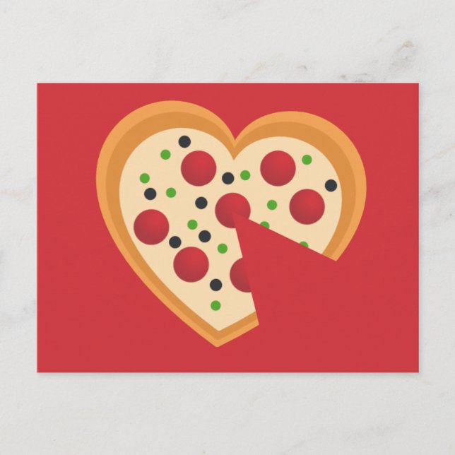 Postal Cute tienes que Pizza Me Heart Pun (Anverso)