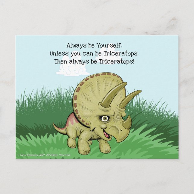 Postal Cute Triceratops (Anverso)