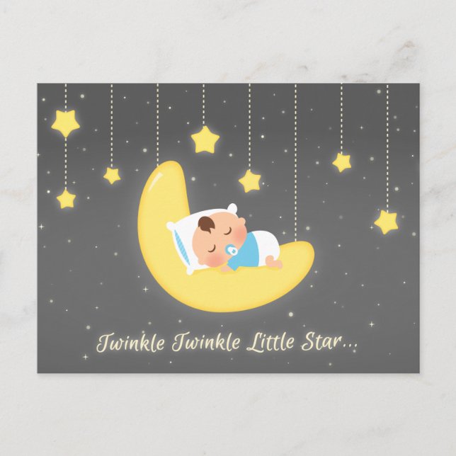 Postal Cute Twinkle Twinkle Pequeña Estrella Recién Nacid (Anverso)