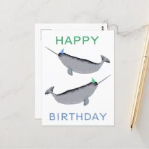 Cute Unicorn Narwhal Whaley Whaley Feliz cumpleaño