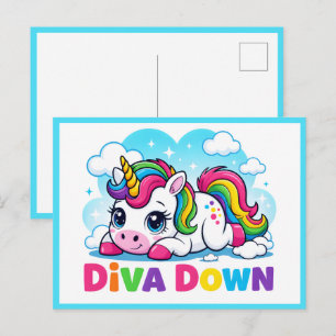 Postal Cute Unicornio Arcoíris