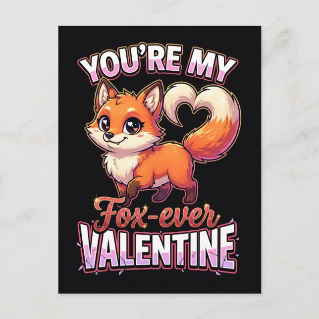 Postal Cute Valentine Fox – You’re My Fox-Ever Valentine (Anverso)