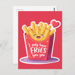 Postal Cute Valentine French Fries Pun