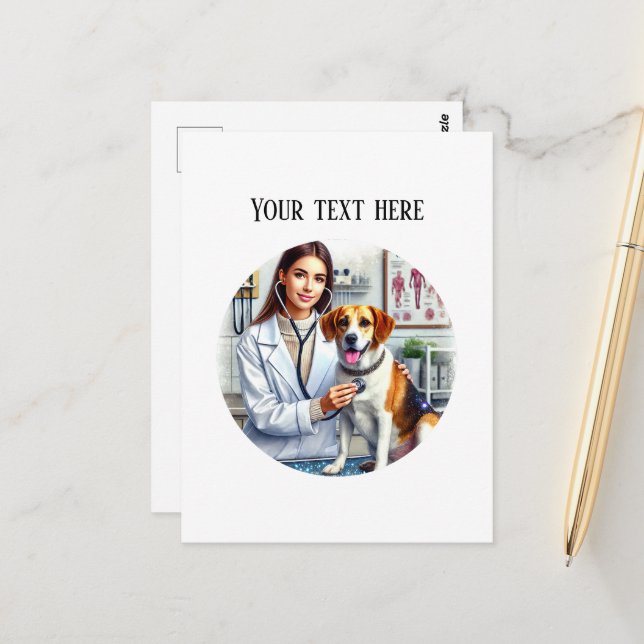 Postal Cute Veterinarian Office customizable Postcard (Anverso/Reverso In Situ)