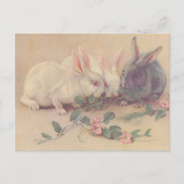 Postal Cute Vintage Bunnies (Anverso)