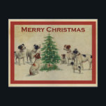 Postal Cute vintage Dog Merry Christmas<br><div class="desc">Esta Navidad,  a cualquiera le encantaría recibir esta linda postal de Navidad de perro vintage.</div>