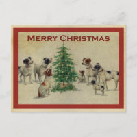 Cute vintage Dog Merry Christmas
