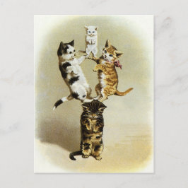 Postal Cute Vintage Gatos Vintage Gatitos Jugando, Humor