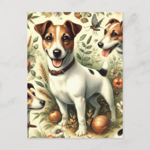 Postal Cute Vintage Jack Russell Terrier