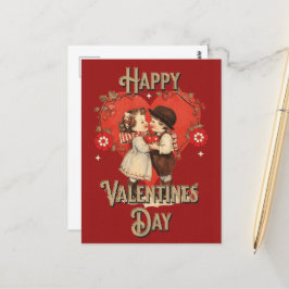 Postal Cute Vintage Kid Valentcard