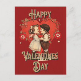 Postal Cute Vintage Kid Valentcard