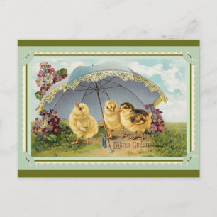Postal Cute Vintage Spring Chicks Easter Greetings