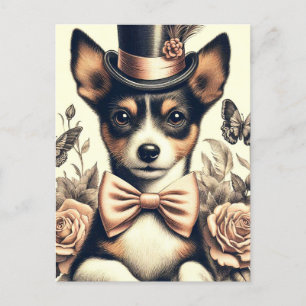 Postal Cute Vintage Toy Fox Terrier
