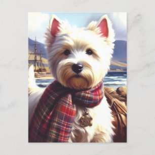 Postal Cute West Highland White Terrier Pintura