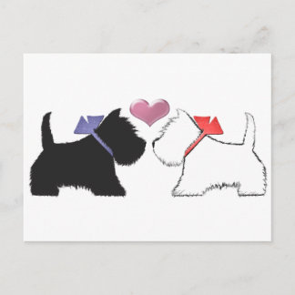 Postal Cute Westie Dogs Art