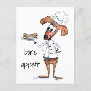Postal Cute Whimsical Dog Chef