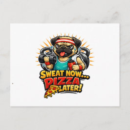 Postal Cute Workout Dog T-Shirt for Fitness & Pizza Lover