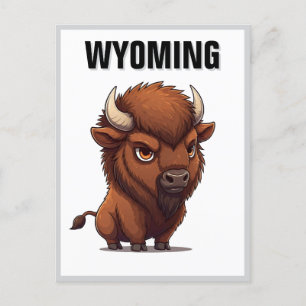 Postal Cute Wyoming Bison